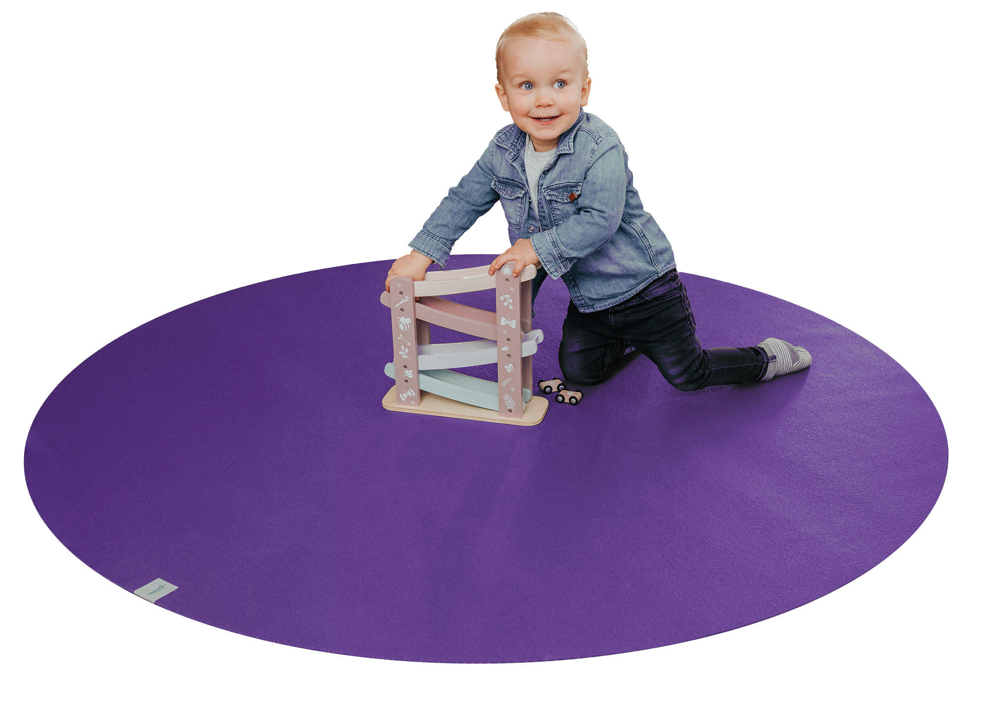 KRABBELMATTE Rund 180cm Lila - Lila, Textil (180/180cm) - Sanosoft