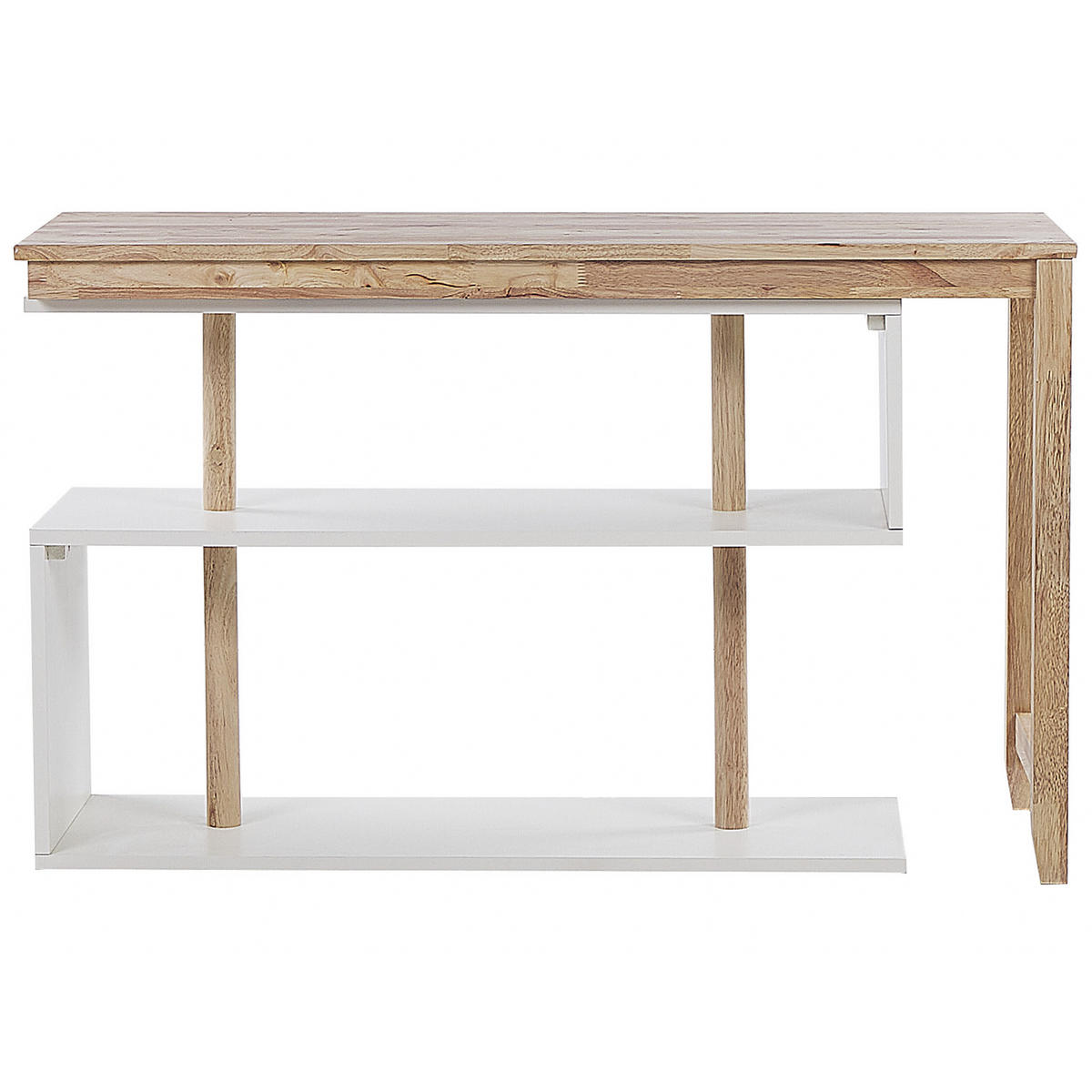 SCHREIBTISCHKOMBINATION heller Holzfarbton 120/45/73 cm Chandler - Hellgrau, Holz (45/120/73cm) - Beliani
