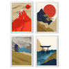 POSTER Set mit 4 japanischen Schreinen A4 Weißer Rahmen - Weiß, Papier (29.7/3cm) - Nacnic