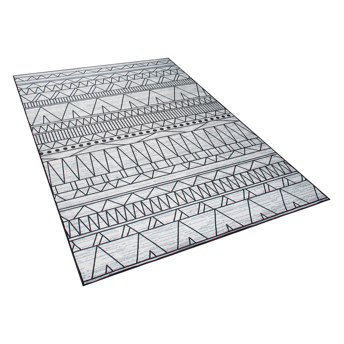 KURZFLOR-TEPPICH Keban 200/140 cm - Schwarz, Kunststoff (140/200cm) - Beliani