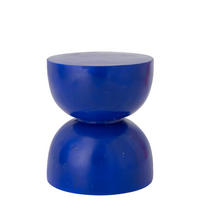 BEISTELLTISCH DANDUHR Blau - Blau, Glas/Naturmaterialien (41/41/47.5cm) - J-Line
