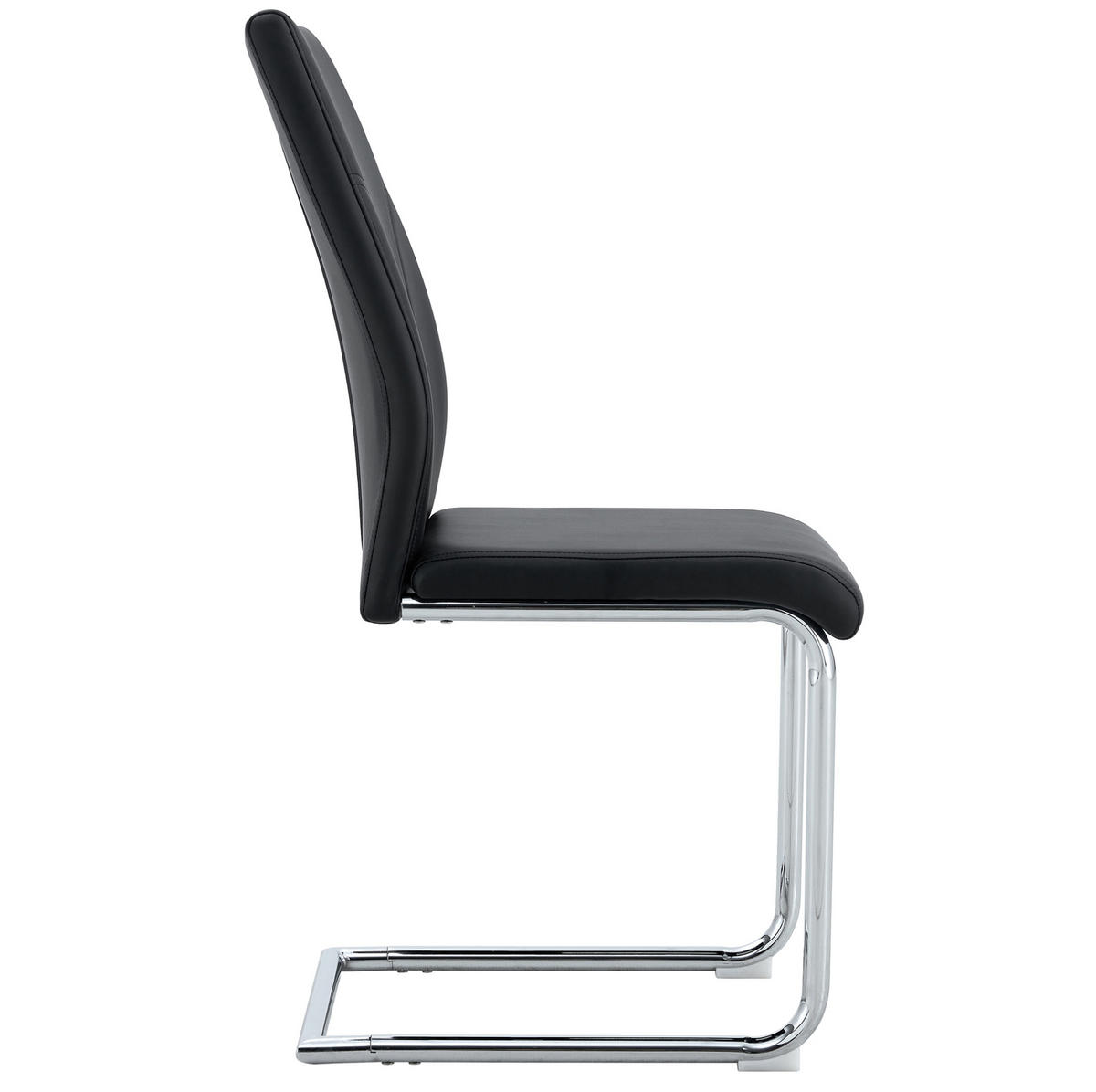 ESSZIMMERSTUHL 2er-Set PU-Leder Schwarz Silber - Schwarz, Metall (40/95/40.6cm) - Meubliv