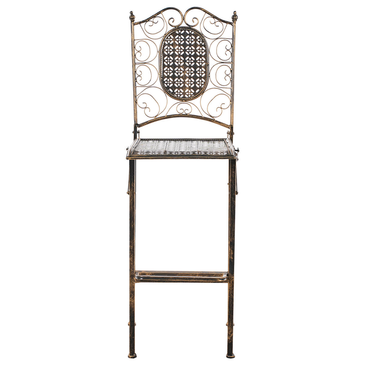 GARTEN-BARHOCKER Schwarz Bormio - Schwarz, Metall (38/122/44cm) - Beliani