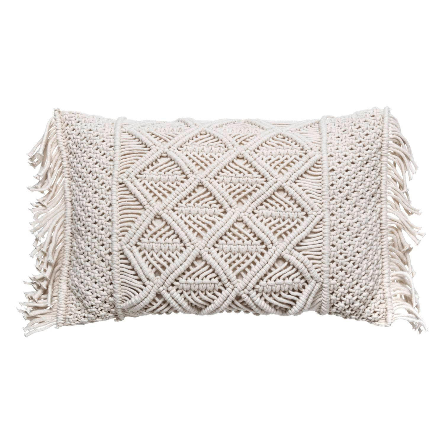 ZIERKISSEN Macrame 30/50 cm - Beige, Naturmaterialen (30/50cm) - Atmosphera Createur d´interieur