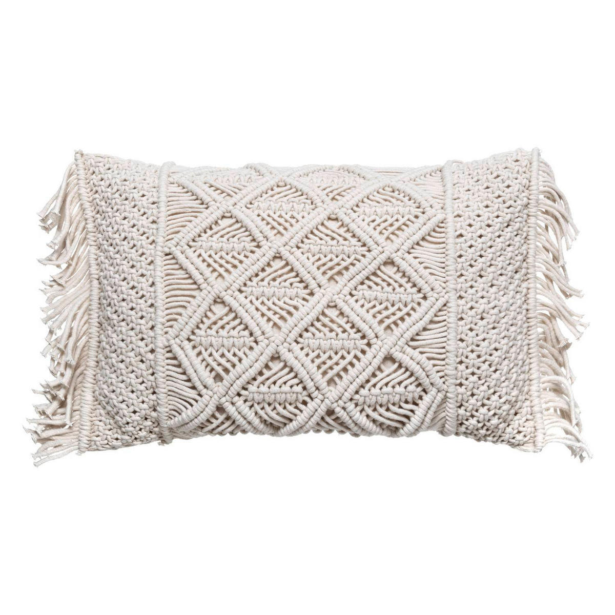 ZIERKISSEN Macrame 30/50 cm - Beige, Naturmaterialen (30/50cm) - Atmosphera Createur d´interieur