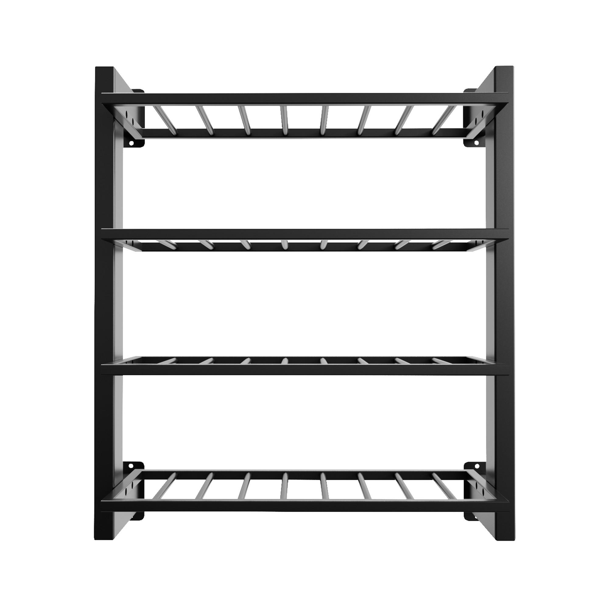 WEINREGAL Canary Metall,Schwarz, Für 36 Weinflaschen 90/80/30 cm - Schwarz, Metall (30/90/80cm) - Metalo Pro