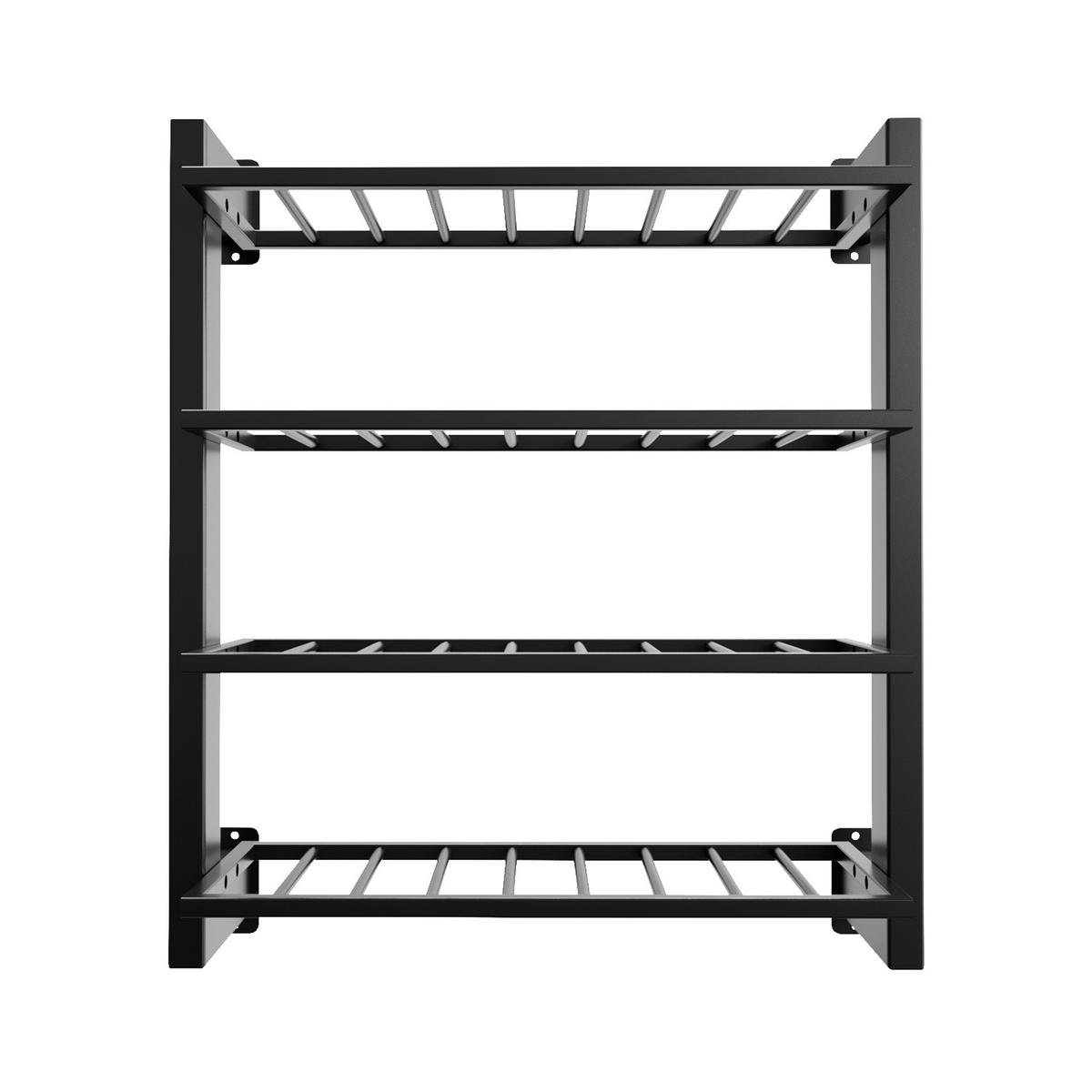 WEINREGAL Canary Metall,Schwarz, Für 36 Weinflaschen 90/80/30 cm - Schwarz, Metall (30/90/80cm) - Metalo Pro