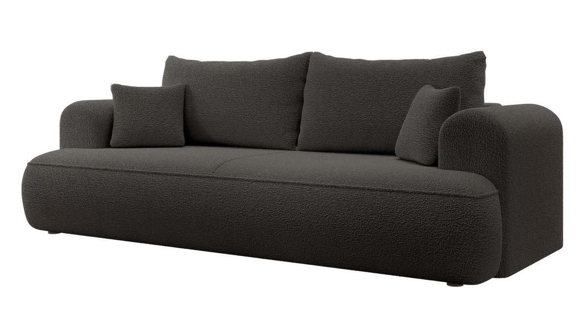 SCHLAFSOFA Ovo Dunkelgrau Boucle - Dunkelgrau, Textil (250/96/110cm) - Selsey