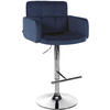 BARHOCKER Samt Blau - Chromfarben/Blau, Textil/Metall (60/93/56cm) - CLP