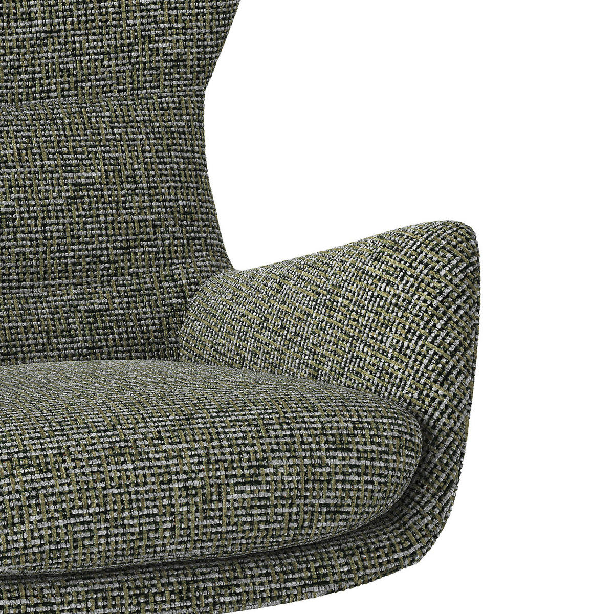 SESSEL mit Kreuzfuß - Silberfarben/Schwarz, Textil/Metall (84/99/96cm) - home24