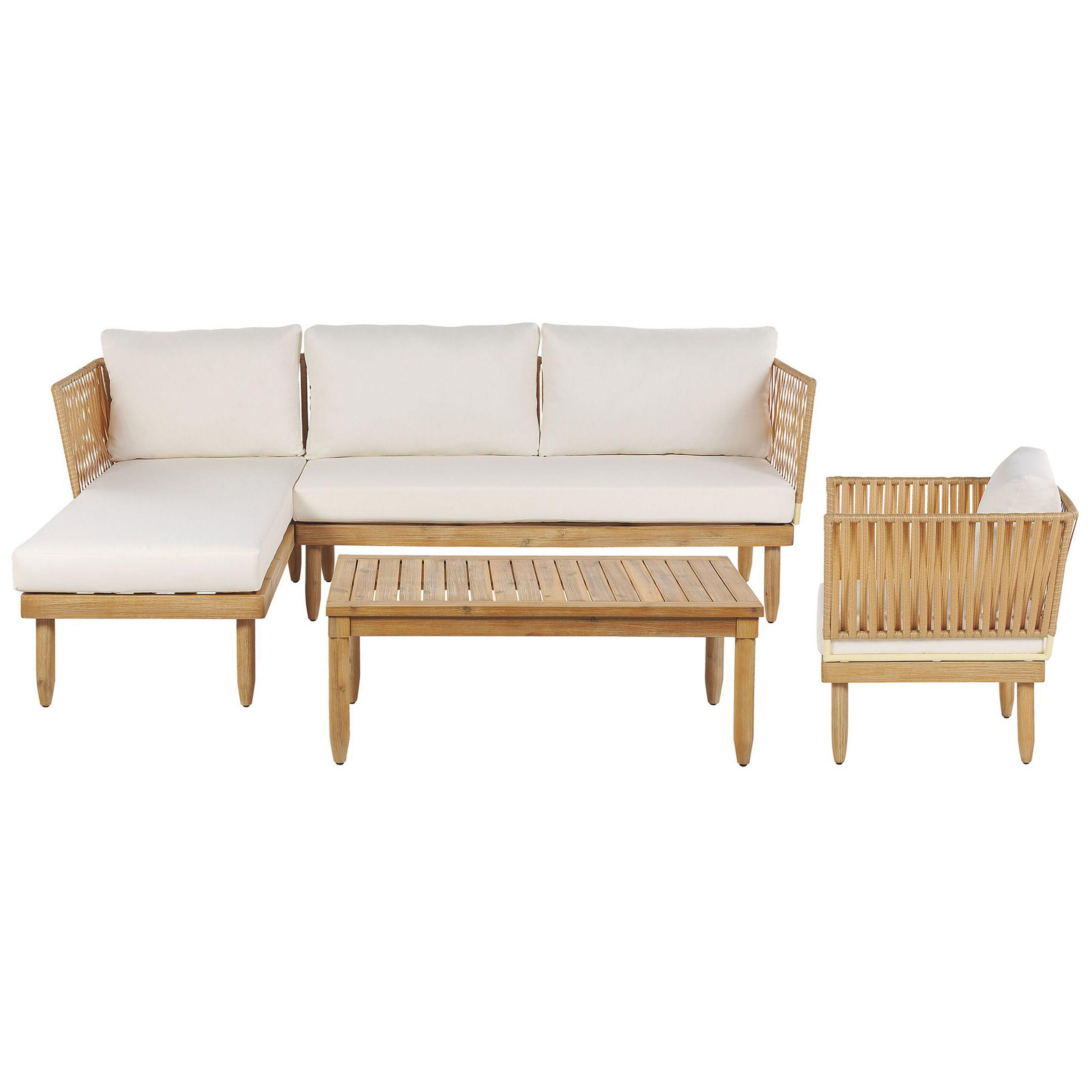 LOUNGE-SET hellbraun linksseitig Cremona - Hellbraun, Holz - Beliani