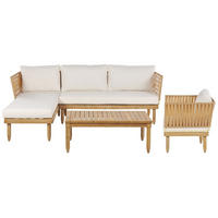 LOUNGE-SET hellbraun linksseitig Cremona - Hellbraun, Holz - Beliani