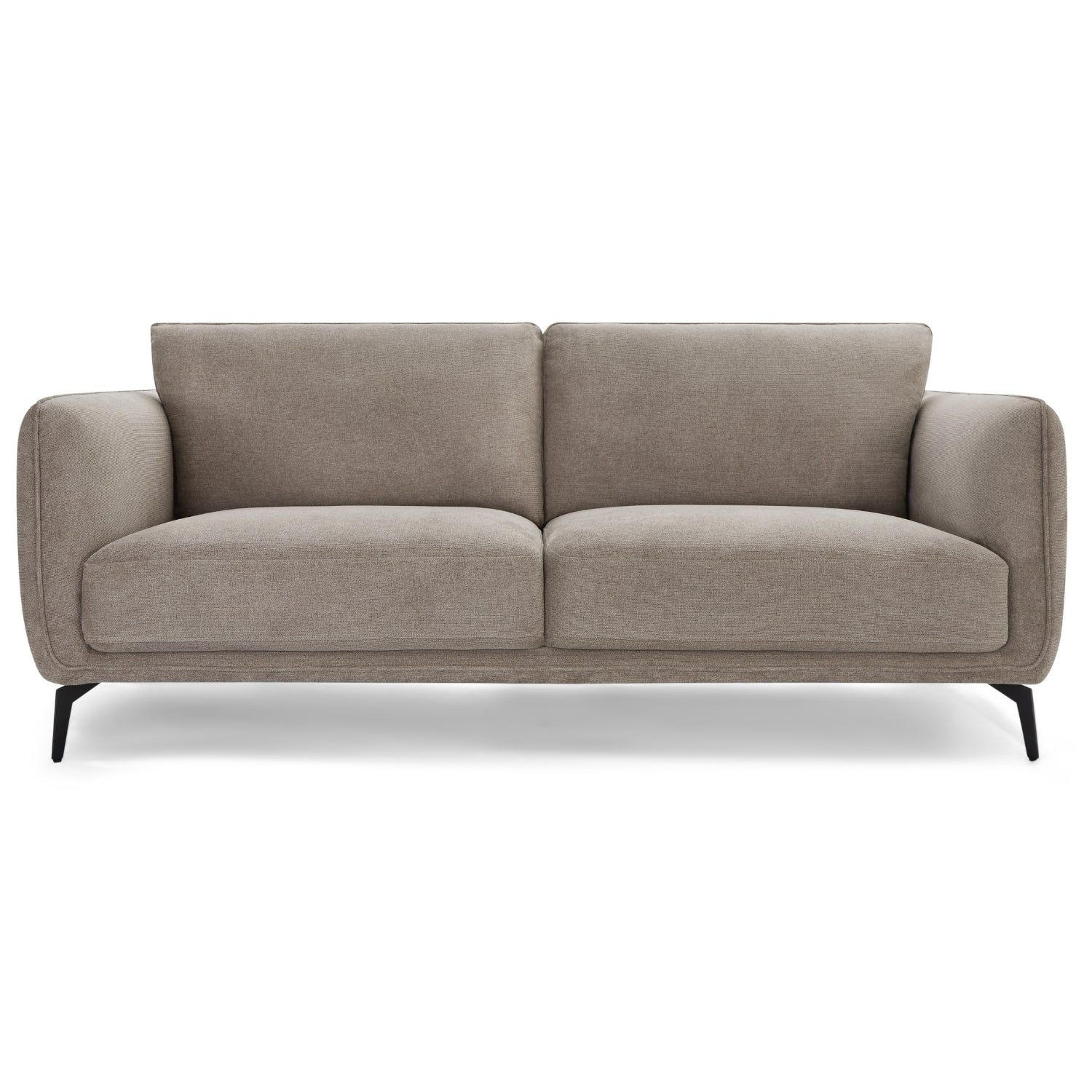 DREISITZER-SOFA Webstoff Beige - Beige/Schwarz, Textil/Metall (197/85/85cm) - Furnhouse