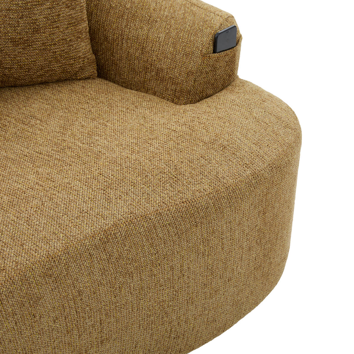 SOFA 2-Sitzer Chenille 164 x 92 x 60 cm Senfgelb - Gelb, Holzwerkstoff (164/60/92cm) - Meubliv