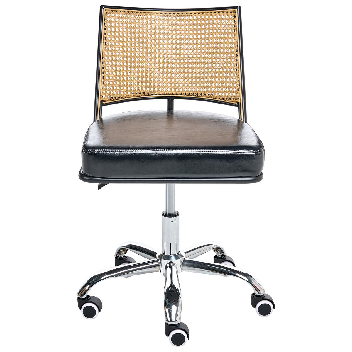 SCHREIBTISCHSTUHL Schwarz Nome - Silberfarben/Schwarz, Kunststoff (50/73/50cm) - Beliani