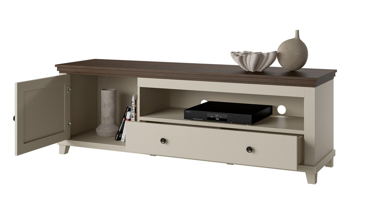 LOWBOARD EVANDRO 181/61/49 cm, Beige - Beige, Holzwerkstoff (181/61/49cm) - MASSENO