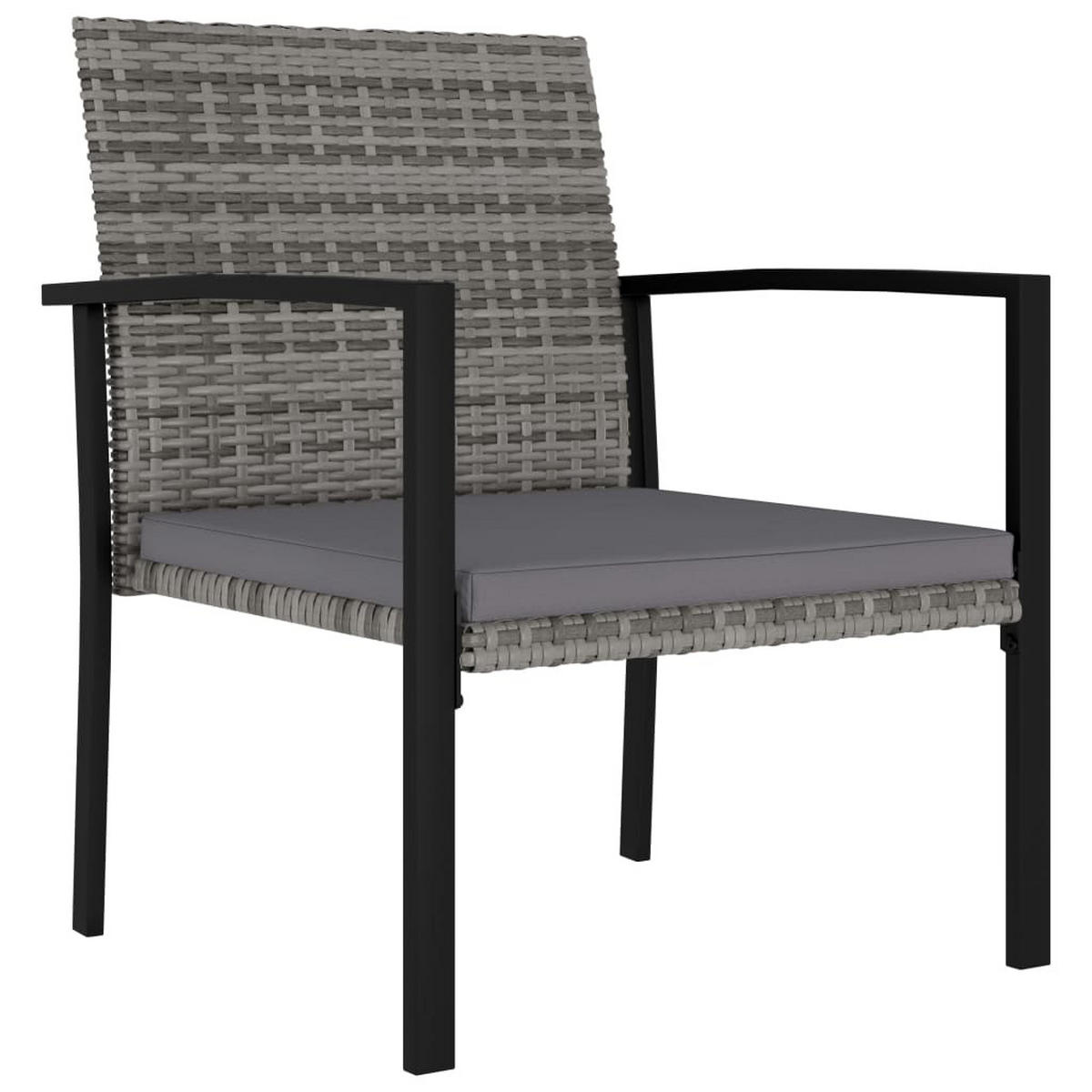 GARTEN-ESSGRUPPE VV Poly Rattan Grau - Grau, Kunststoff/Textil - vidaXL