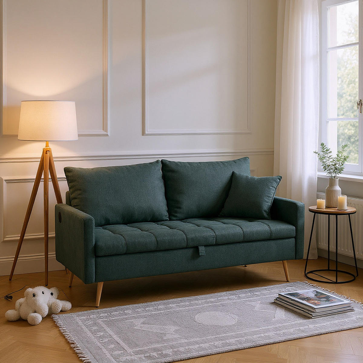 2-SITZER-SOFA in Grün - Grün, Textil (72/83/152cm) - Meubles Cosy