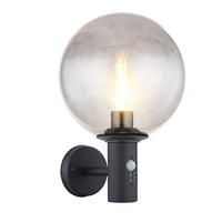 WANDLEUCHTE Edelstahl Anthrazit Glas - Anthrazit, Glas (25/37/26.5cm) - Globo Lighting