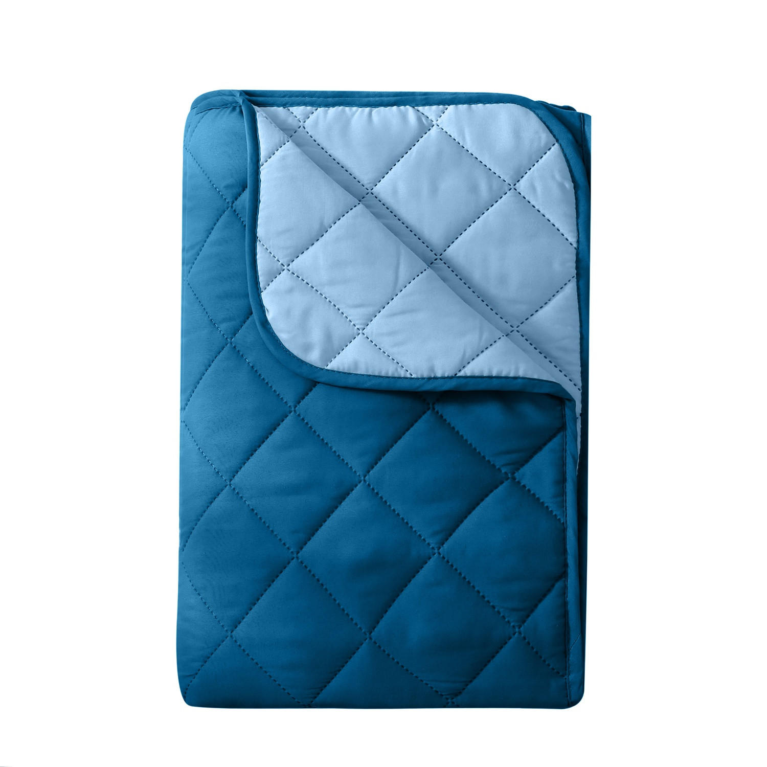 SOMMERBETT Camping blau 135/200 cm Steppbett im Wende-Design Duo-Color - Blau, Textil (135/200cm) - wometo
