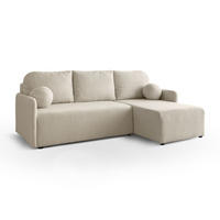 ECKSOFA CUDDLE mit Schlaffunktion und Bettkasten, Quelle 03 - Creme, Textil (213/145cm) - Lookway