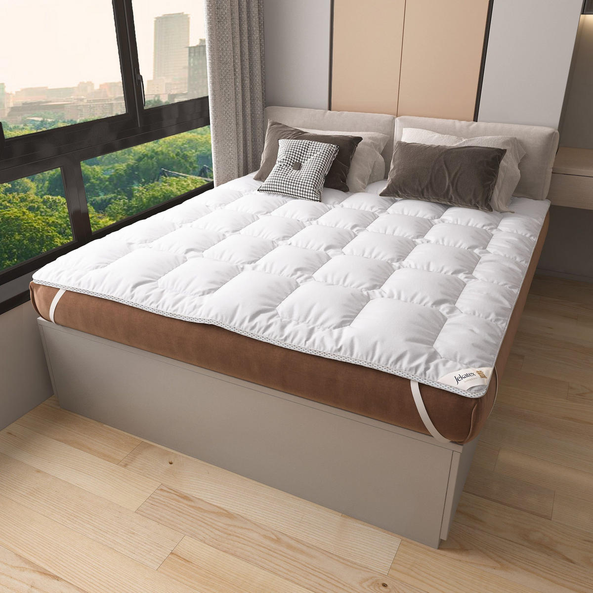 DUO-TOPPER Premium - Weiß, Textil (140/200cm) - JEKATEX