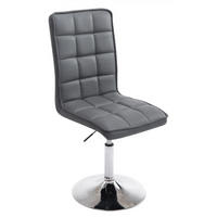 DREHSTUHL Lederlook grau - Chromfarben/Grau, Textil/Metall (43/90/59cm) - CLP