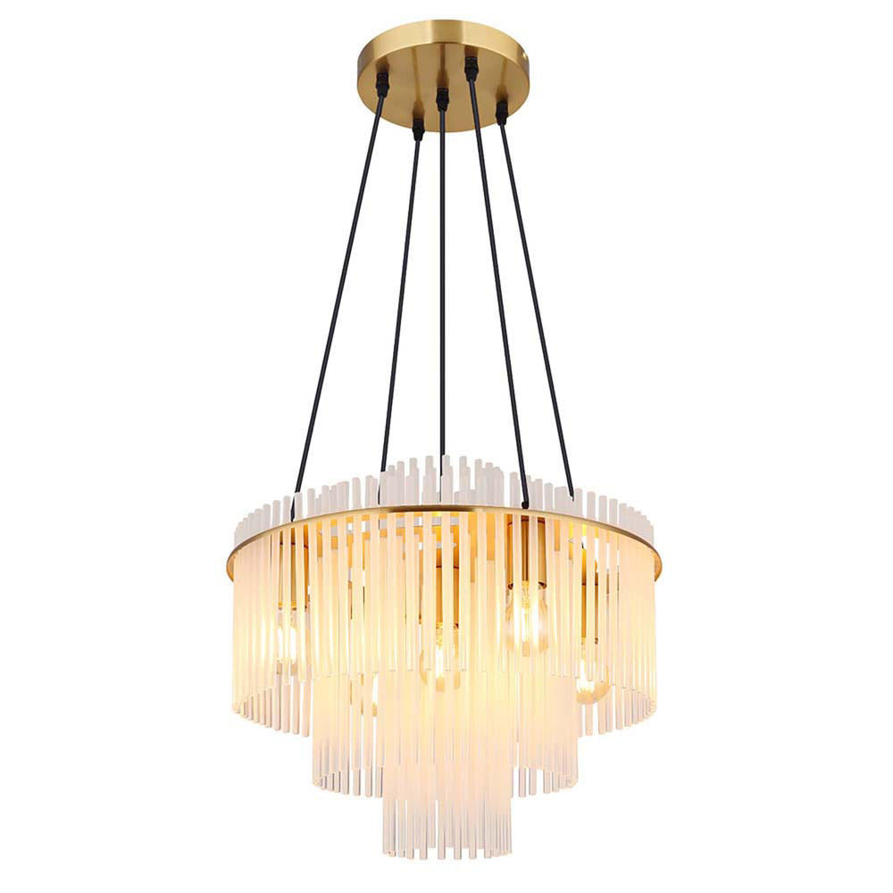KRONLEUCHTER Gorley Metall Gold - Goldfarben, Glas (50/50/120cm) - Globo Lighting