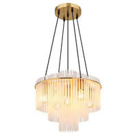 KRONLEUCHTER Gorley Metall Gold - Goldfarben, Glas (50/50/120cm) - Globo Lighting