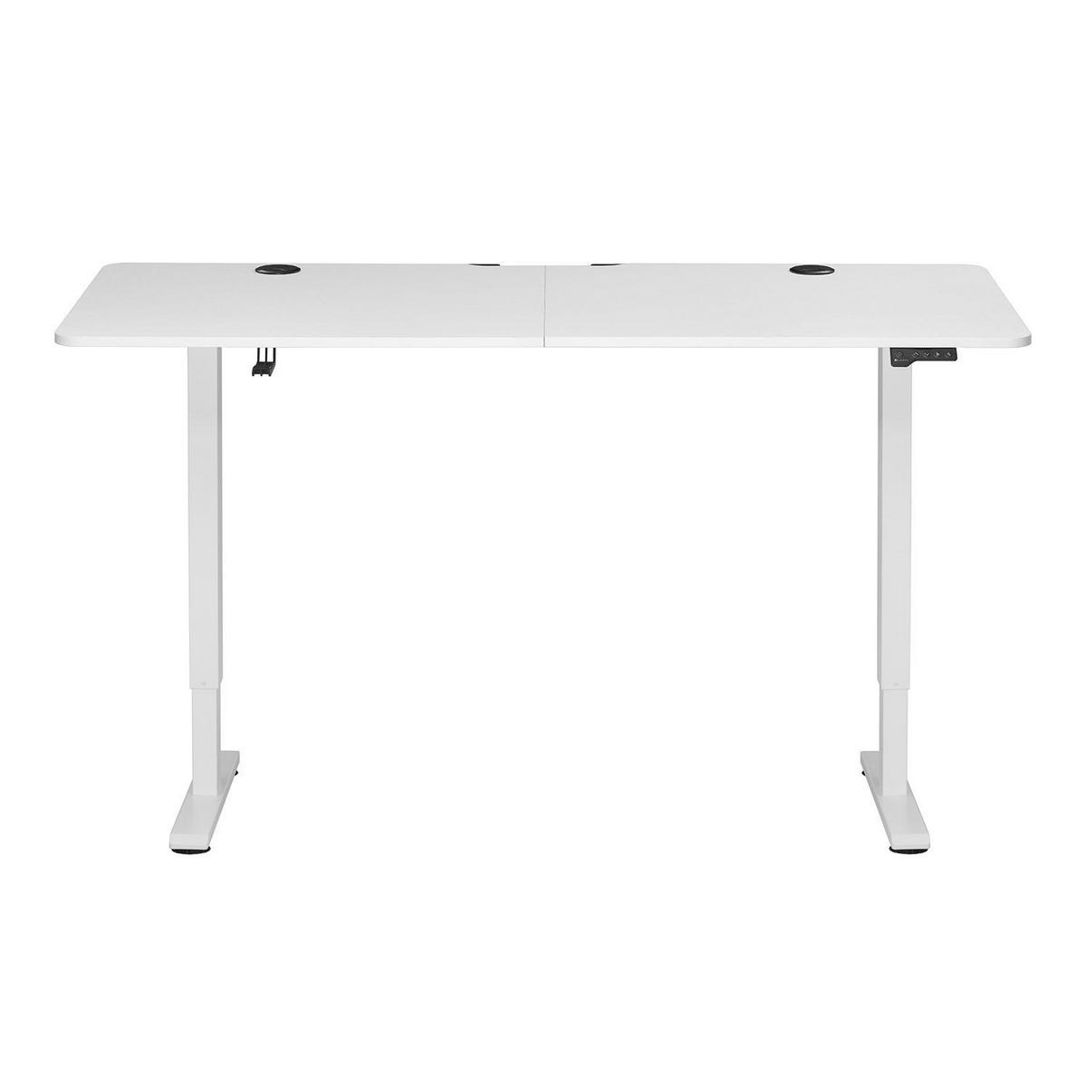 SCHREIBTISCH Office Stand weiß 120x60 cm höhenverstellbar - Weiß, Holz (60/120/117cm) - Juskys