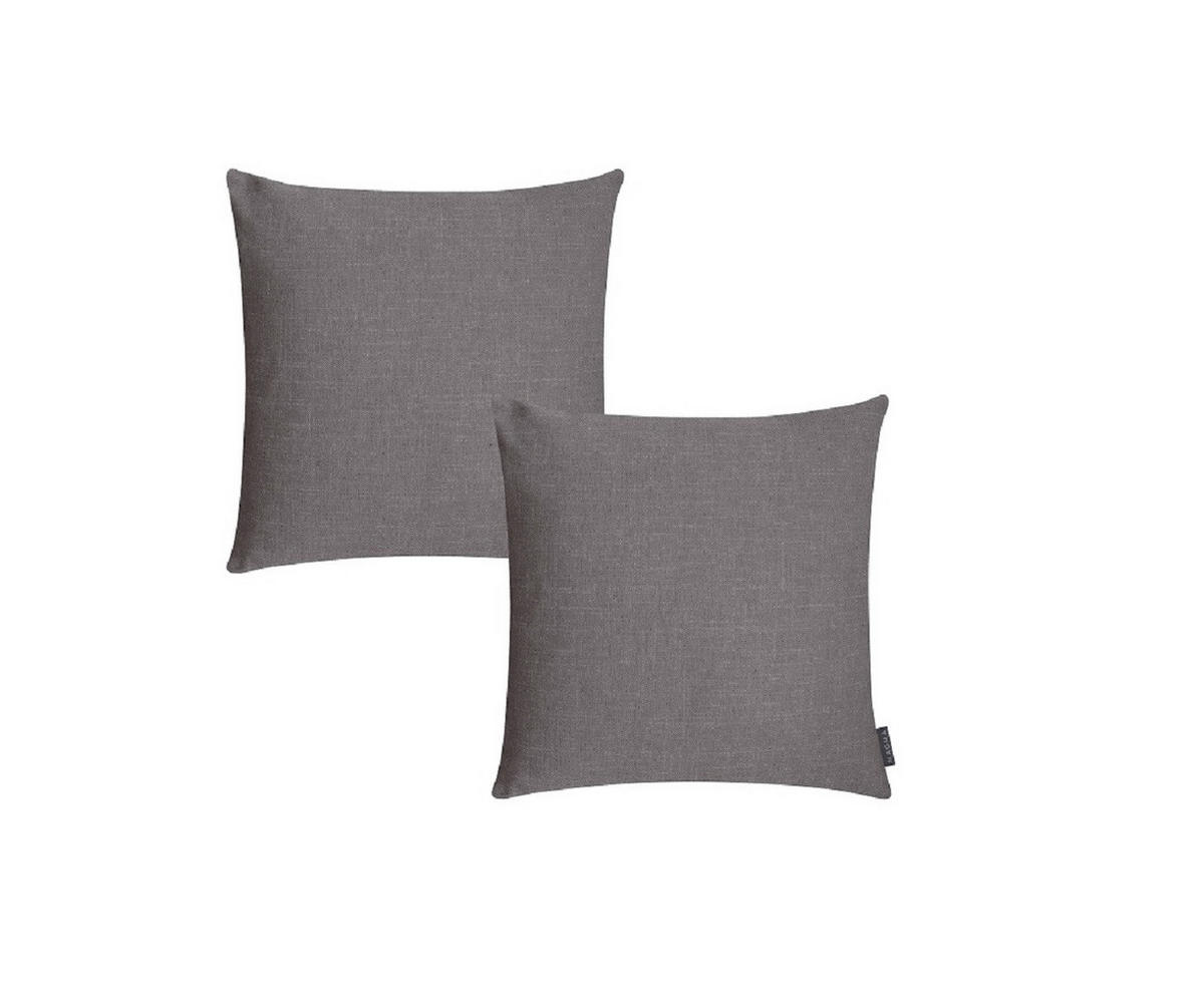 KISSENHÜLLE 2er Set Riva 40/40 mittelgrau - Dunkelgrau, Textil (40/40cm) - Magma Heimtexx