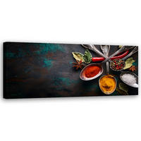 WANDBILD gewürze in der küche - Multicolor, Textil (90/30cm) - Feeby