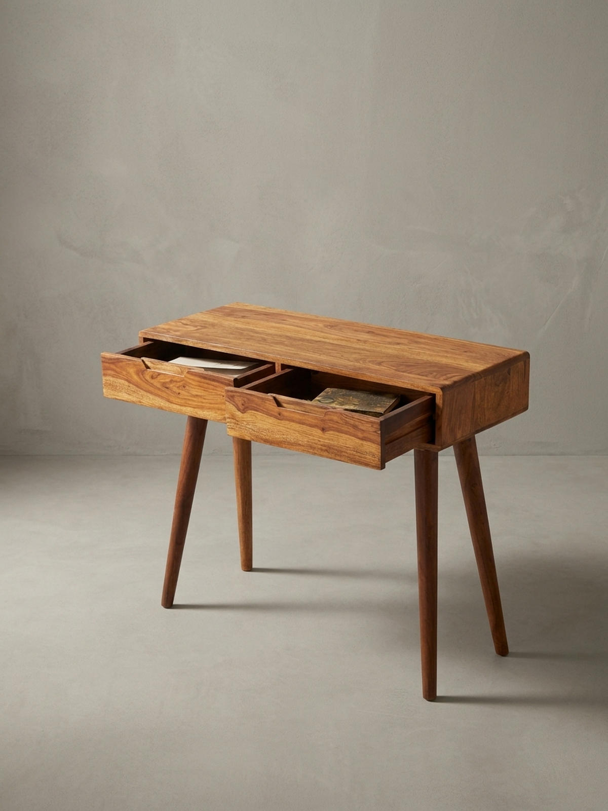 KONSOLENTISCH – Massivholz, 90 cm, handgefertigt, Landhausstil - Braun, Holz (36/90/76cm) - KADIMA DESIGN