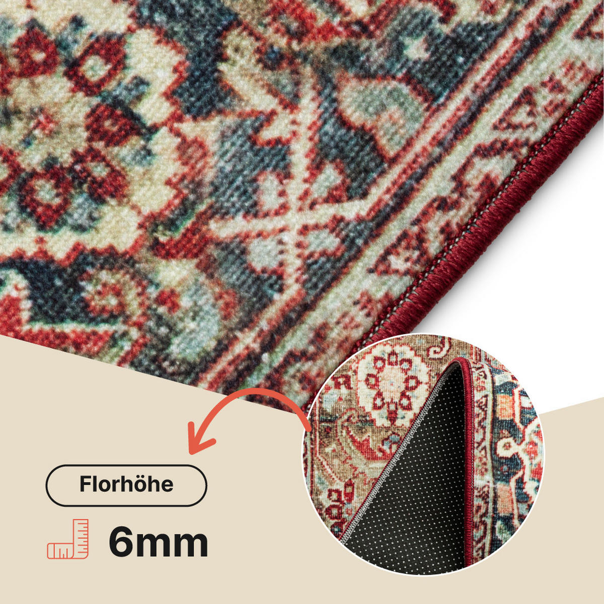 TEPPICH ISPAHAN Rot 160/230 cm - Rot, Textil (160/230cm) - Tapiso