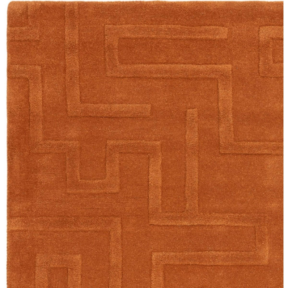 TEPPICH Moderner handgetufteter aus reiner Wolle für Wohn- und Schlafzimmer ZEMA Orange 120 x 170 cm - Orange, Naturmaterialien (120/170cm) - Novatrend