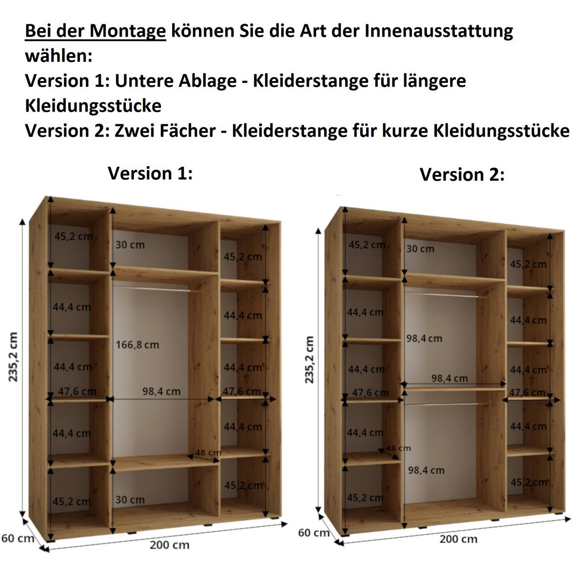 SCHWEBETÜRENSCHRANK 235,2/200/60 3-türig - Silberfarben/Schwarz, Holz/Metall (200/235/60cm) - Abiks Möbel