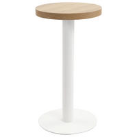 BISTROTISCH Flori rund Hellbraun/Weiß 40 cm MDF - Weiß, Holz (40/40/75cm) - DELUKE