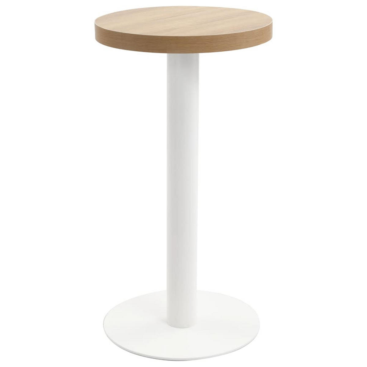 BISTROTISCH Flori rund Hellbraun/Weiß 40 cm MDF - Weiß, Holz (40/40/75cm) - DELUKE