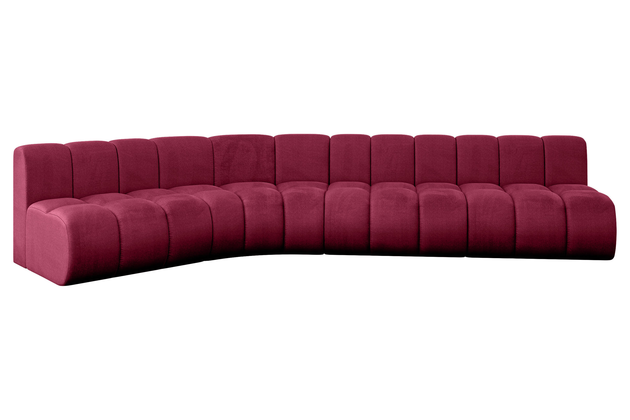 ECKSOFA modulares Sofa Montra-L2 - 381x174x70 cm Bordeauxrot - Bordeaux, Holzwerkstoff/Textil (381/174cm) - ALTDECOR