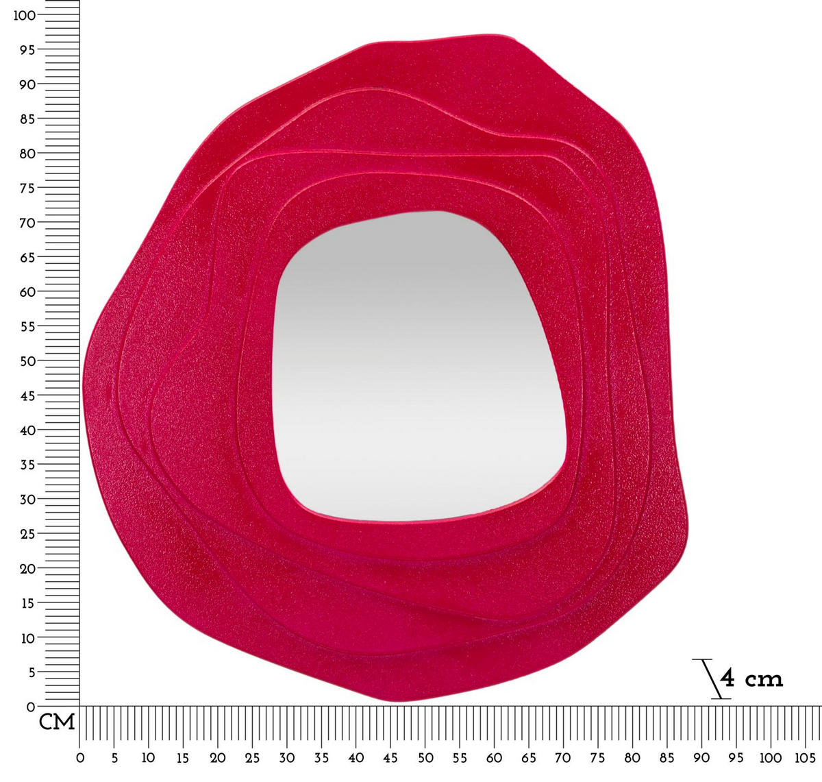 WANDSPIEGEL Dalia, fuchsia, MDF und Spiegelglas, 90 x 4 x 97 cm - Magenta, Glas/Holzwerkstoff (90/97/4cm) - Mauro Ferretti