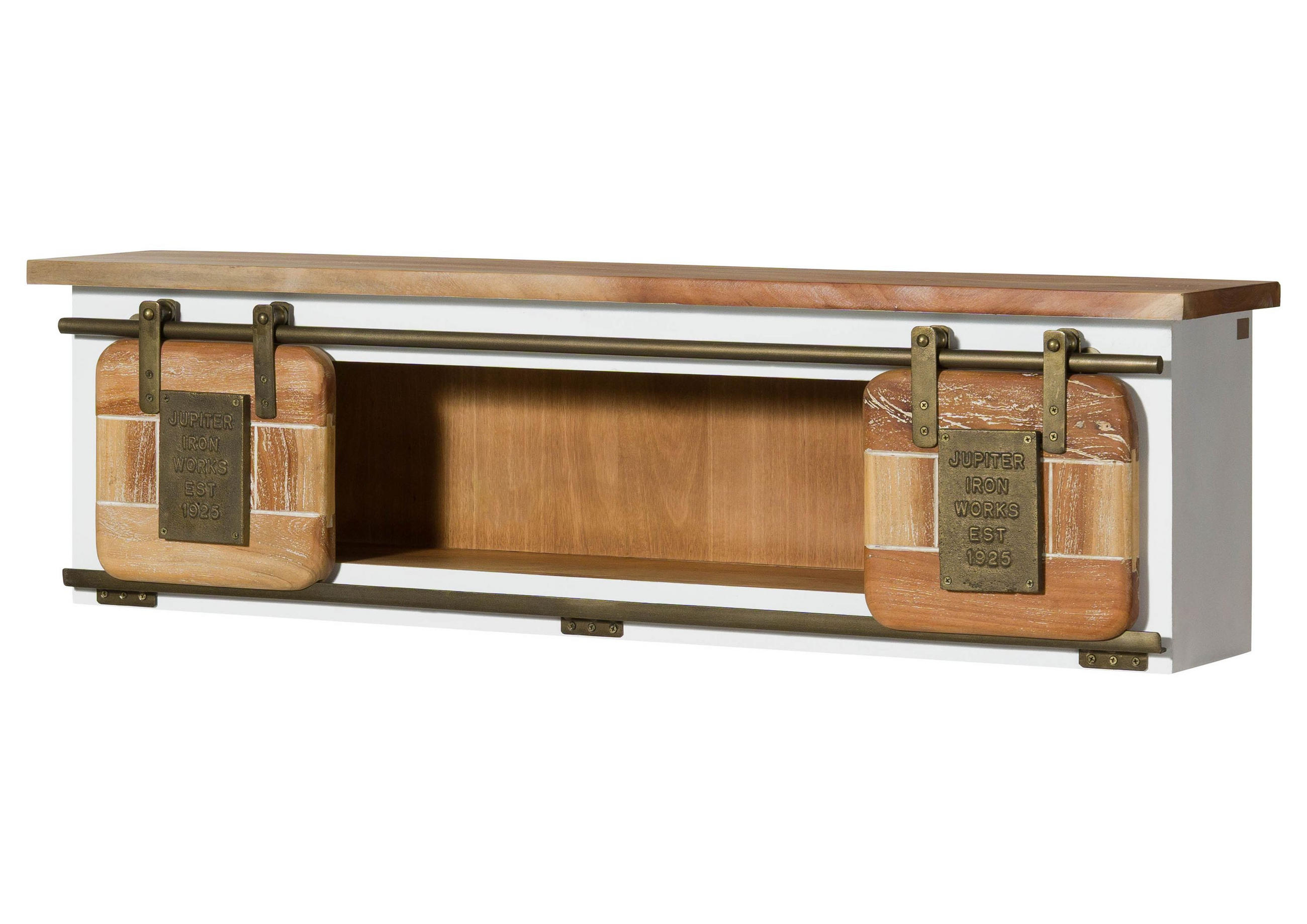 WANDREGAL Mango 130x25x35 weiß lackiert RAILWAY #565 - Weiß, Holz (130/35/25cm) - Massivmoebel24