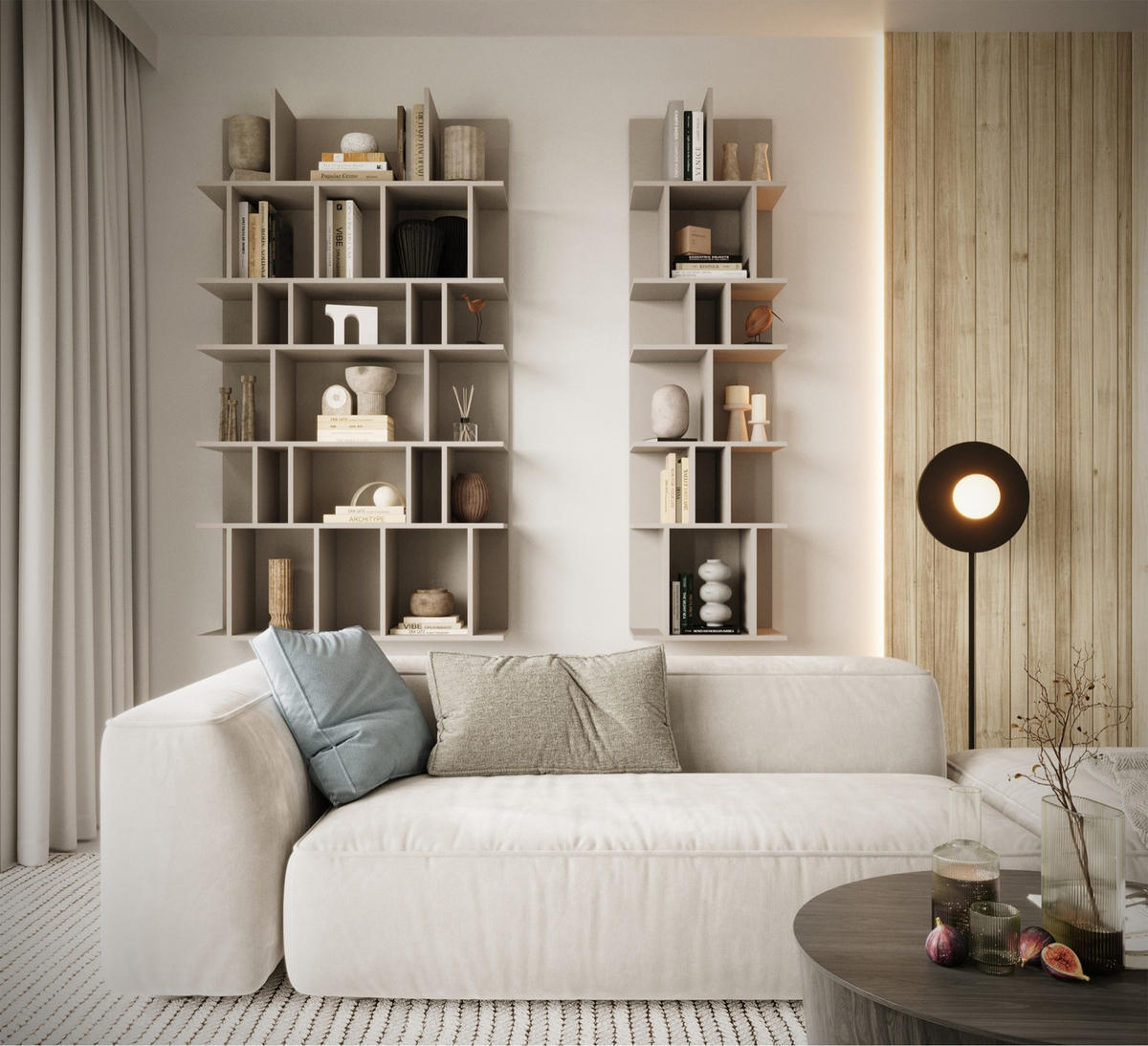WANDREGAL Bemmi Greige 50 cm - Taupe, Holzwerkstoff (50/180/30cm) - Selsey