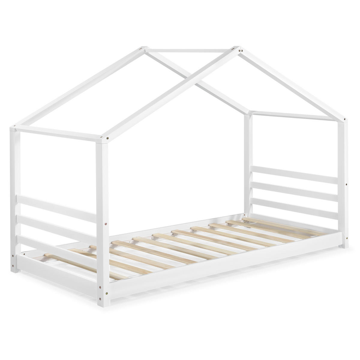 HAUSBETT Vardø - Weiß, Holz (90/200cm) - [en.casa]