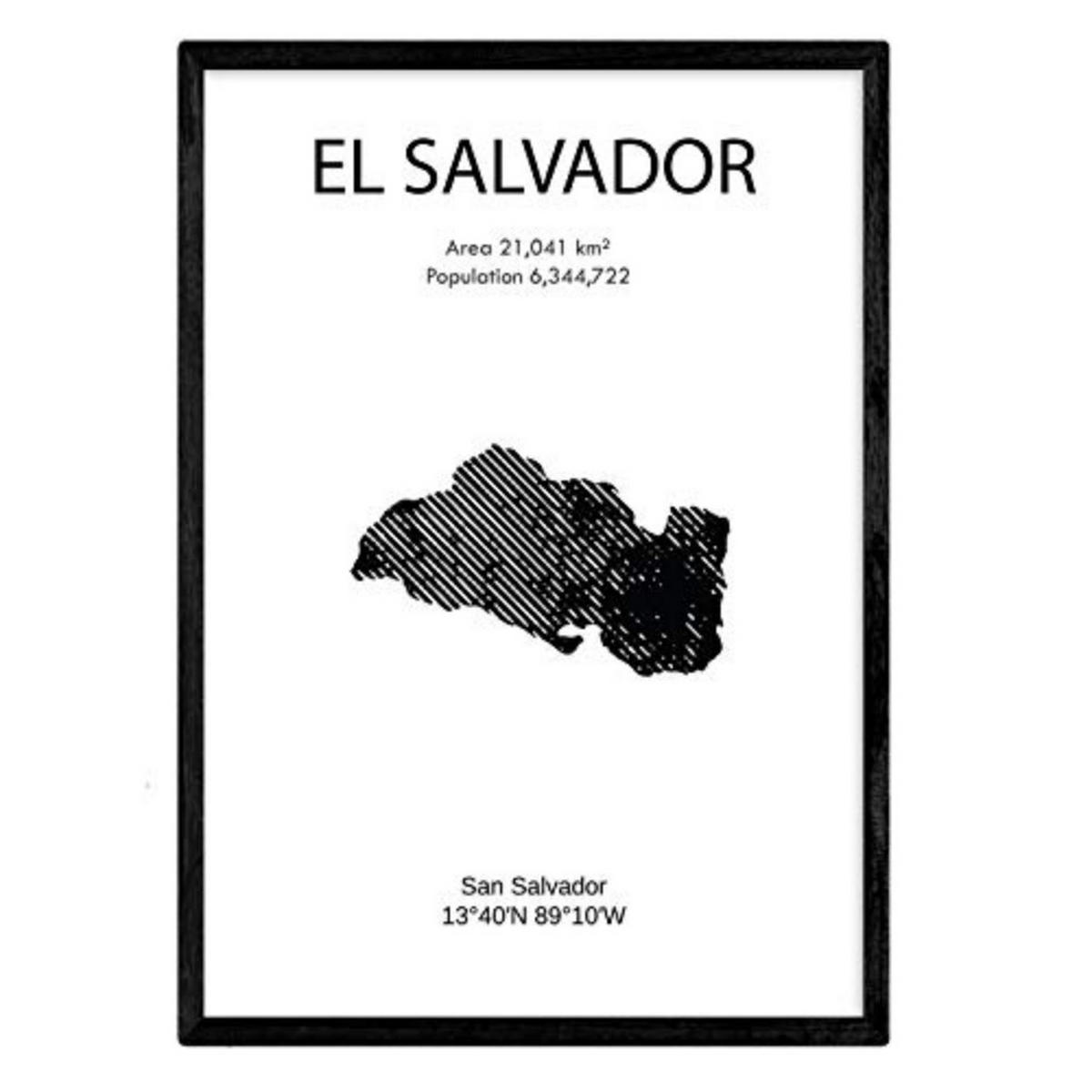 POSTER Länder & Kontinente El Salvador A3 Rahmenlos - Klar, Papier (29.7/5/42cm) - Nacnic