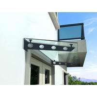 GLASVORDACH 170x90 cm Sicherheitsglas Edelstahl Klarglas S-RAL7016 - Transparent, Glas (170/1.31/90cm) -  Glaswerk Westfalen