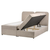 BOX POSTELJA s prostorom za shranjevanje 160/200 blago sivo rjava Chancellor - sivorjava, tekstil (160/200cm) - Beliani