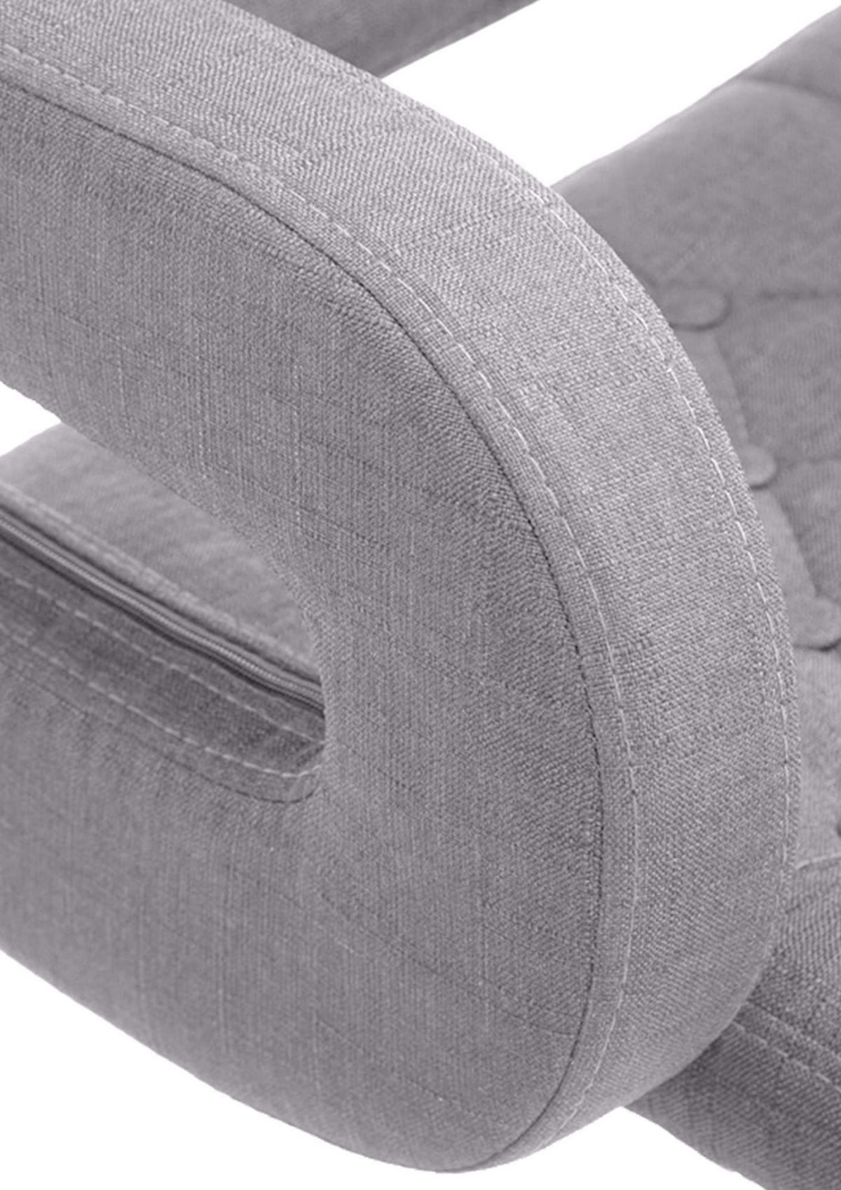 DREHSTUHL Stoff grau - Chromfarben/Grau, Textil/Metall (62/78/55cm) - CLP