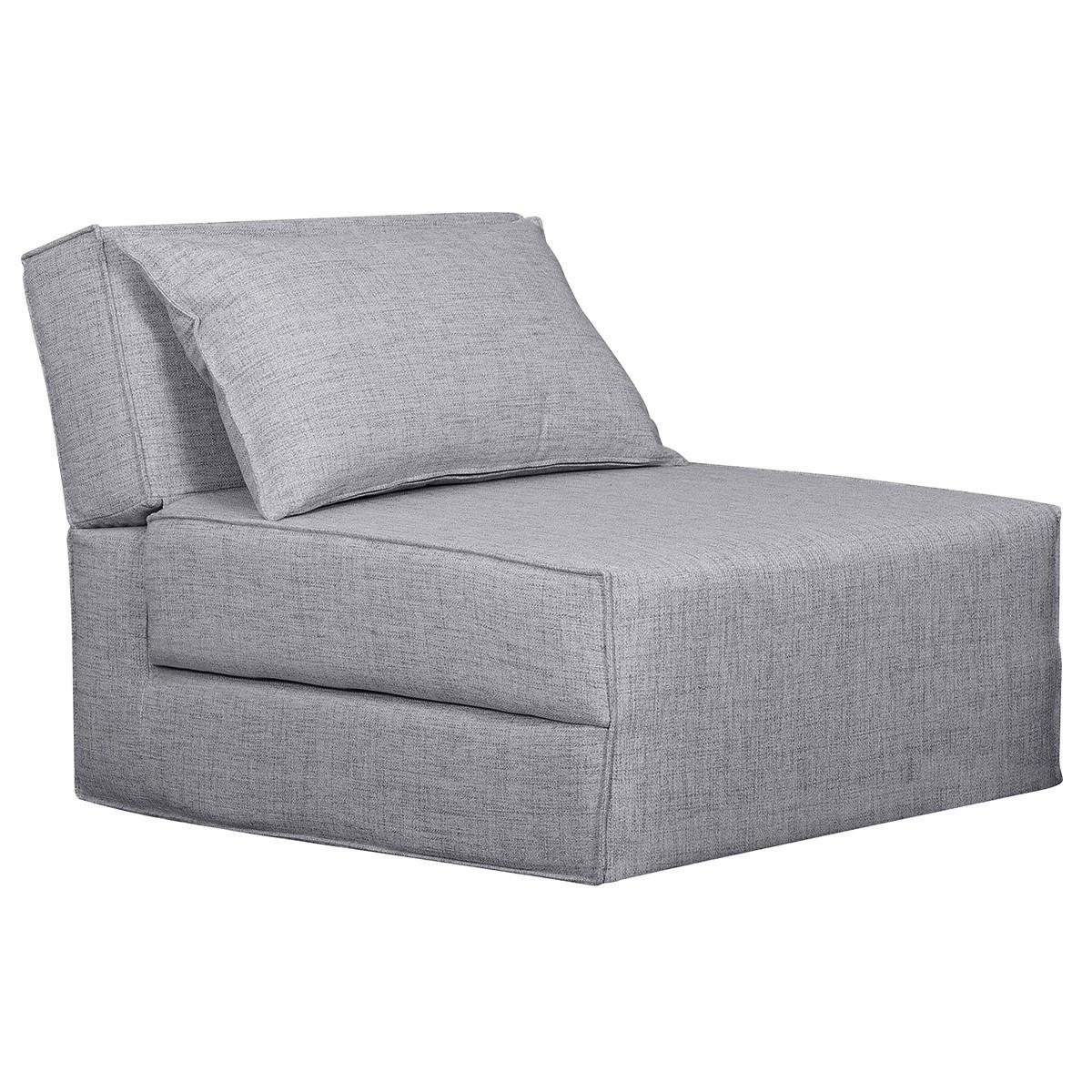 SCHLAFSESSEL Hellgrauer Stoff 1-Sitzer VICTOR - Hellgrau, Textil (95/64/70cm) - Miliboo