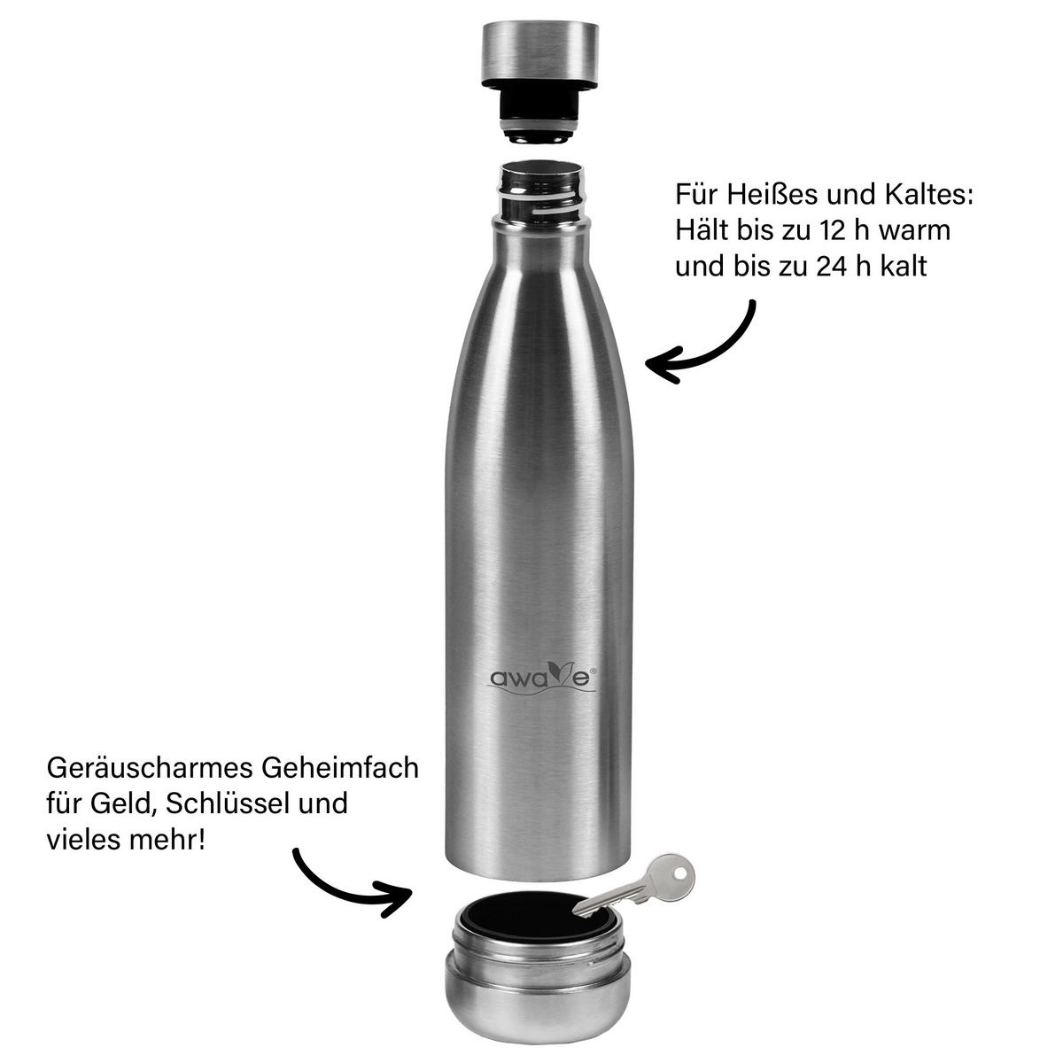 TRINKFLASCHE - Silberfarben, Metall (0.75L) - Stoneline