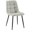 STUHL Samt Grau - Schwarz/Grau, Textil/Metall (45/84/55cm) - CLP